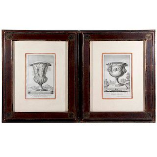 A pair of 18th/19th century lithographs of ancient Roman and Greek vases.