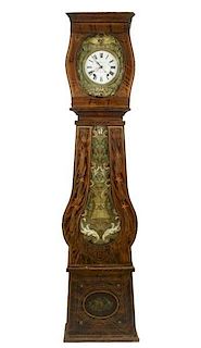 French Grain Painted Repousse Morbier Clock