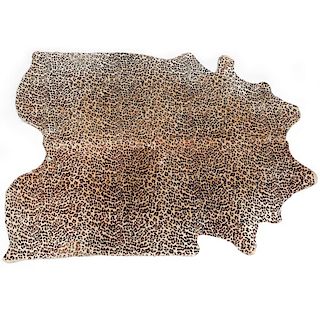 A faux leopard rug.
