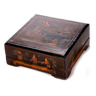 A Chinese lacquered box.