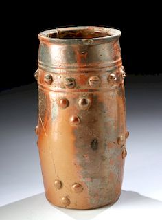 Late Maya Plumbate Pottery Cylinder Vase
