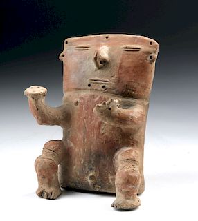 Quimbaya Pottery Seated Slab Figure