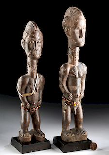 Pair of 20th C. Baule Wooden Figures - Blolo Bla & Bian