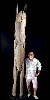 Massive 20th C. Papua New Guinea Abelam Wood Male Totem