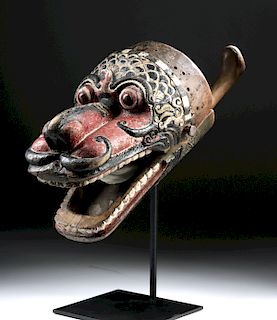 Early 20th C. Indonesia Bali Wood Puppet Head - Barong