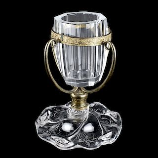 Crystal and Brass Vase