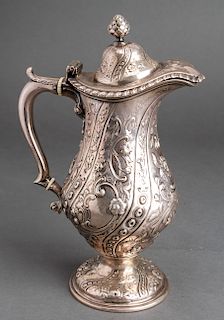 Gale Wood & Hughes Silver Repousse Pitcher 19th C.