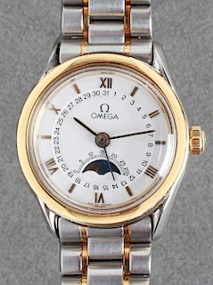 Omega 18K Gold & SS Maison Fondee Moonphase Watch