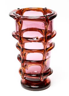 Flavio Poli Attr Mid-Century Modern Art Glass Vase