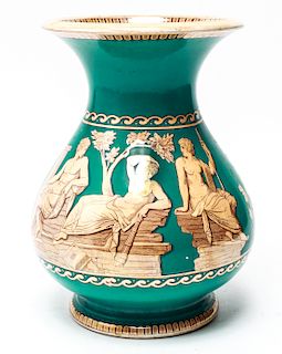 Porcelain Urn-Form Vase w Classical Figures
