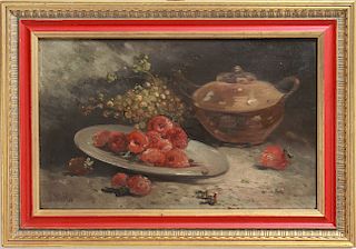 E Willys Still Life with Fruit Oil on Board