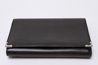 Cartier Black & Red Leather Wallet / Change Purse