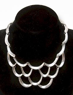 Taxco Sterling Silver Modern Hinged Necklace