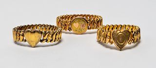 Gold-Tone Flex Bracelets, C. 1940 Group of 3
