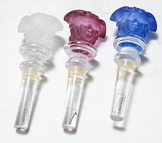 Versace Rosenthal Crystal Medusa Bottle Stoppers 3