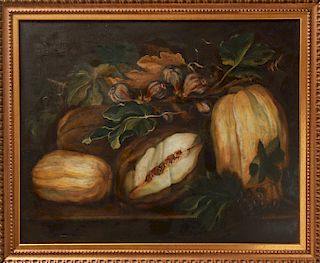 "Still Life with Melons and Figs" Oil on Canvas