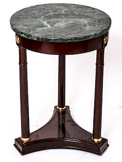 Empire Manner Round Stone Top Side Table