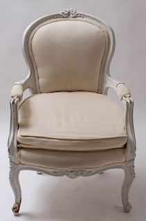 French Louis XV Manner Upholstered Bergere
