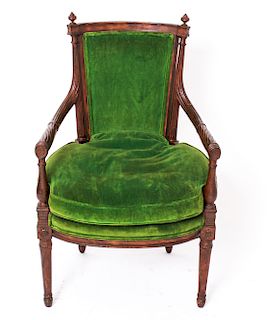 French Charles X Manner Carved Arm Chair