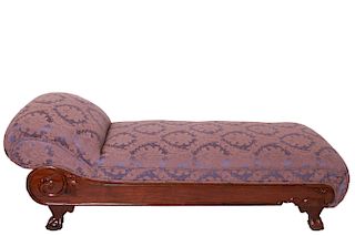 Chippendale Manner Daybed w Damask Upholstery