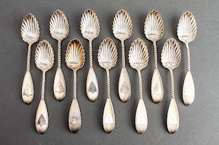 Baily & Co. Silver Five-O-Clock Spoons Set of 11