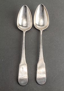 Rare Hart & Wilcox Norwich Silver Serving Spoons 2