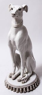 Italian Monumental Terracotta Greyhound Sculpture