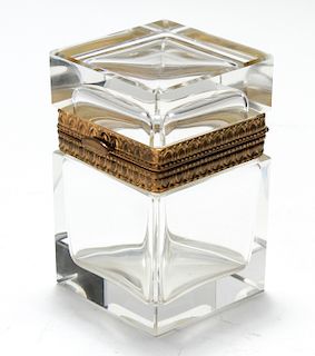 Faceted Glass Square Dresser / Jewelry Box