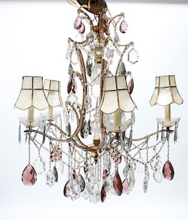 French Neoclassical Manner Chandelier w Amethyst