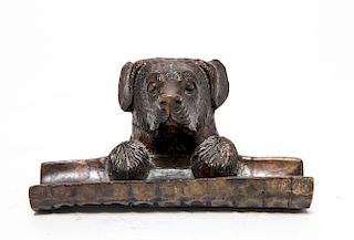 Bronze Dog Motif Pen Tray