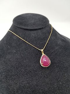 Ruby & Sapphire Sterling Pendant Necklace