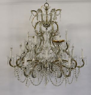 Antique Waterford Style Cut Glass Chandelier.