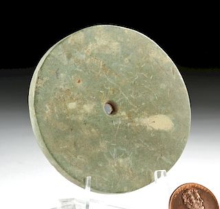 Rare Maya Greenstone Circular Pendant