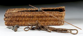 Chancay Textile Weaver Basket w/ Tools