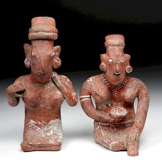 Pair of Jalisco Sheepface Female Figures
