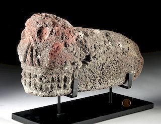 Fine Aztec Stone Tenon w/ Skull