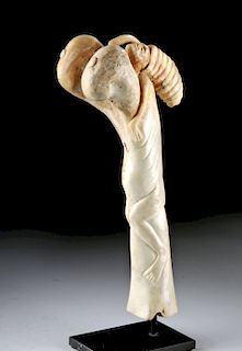20th C. USA Bone Carving of Nude Woman
