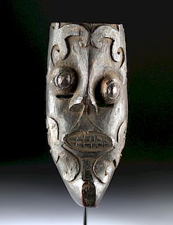 19th C. Borneo Dayak Wood Mask - Guardian Spirit