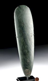 Large Early 20th C. Papua New Guinean Jadeite Celt