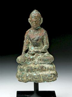 Khmer Bronze Statue of the Seated Buddha