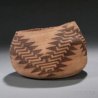 Northern California Twined Basketry Bowl