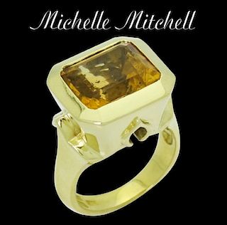 Michelle Mitchell 18k Yellow Gold Imperial Topaz Ring