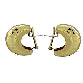 Tiffany & Co. Hammered 18k Yellow Gold Earrings