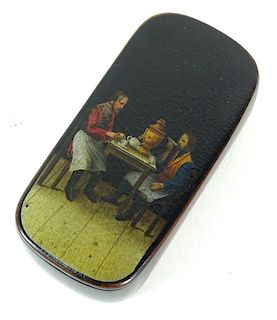 A Russian Lacquer Box "Dinner Time"