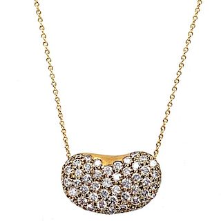 Tiffant & Co. Elsa Peretti Diamond Bean Necklace