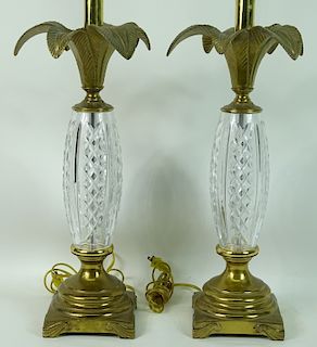 (2) Pair of Waterford Pineapple Crystal Lamps