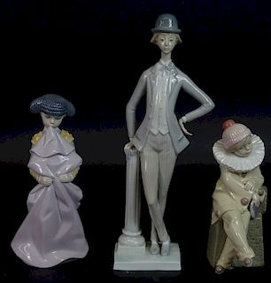 (3) Three Lladro Porcelain Figures.