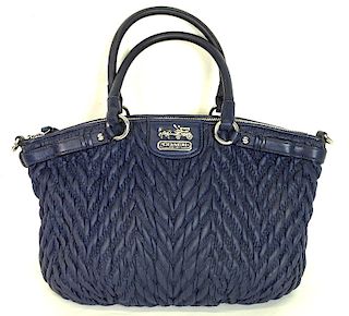 Vintage Ladies Coach Hand Bag, Royal Blue Leather