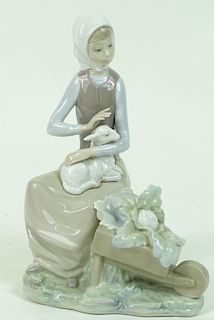 Lladro Porcelain Women With Lamb