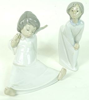 (2) Two Porcelain Lladro Figures.